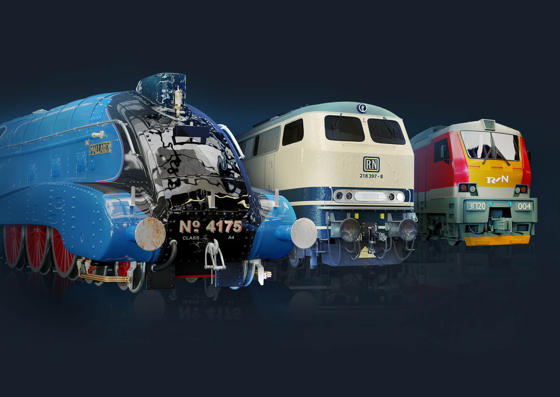 Historiske jernbaneperioder med over 170 autentiske lokomotiver.